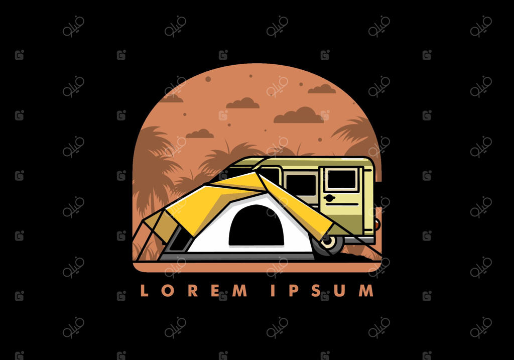 طرح تصویر ون و چادر کمپینگ