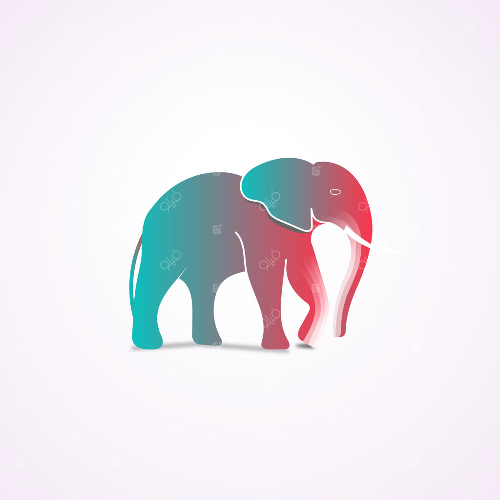 وکتور پریمیوم تصویرسازی مدرن و انتزاعی فیل