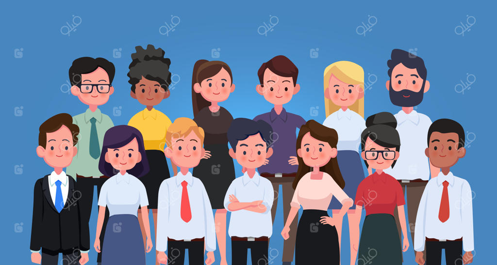 گروهی از زنان و مردان شاغل - مفهوم همکاری و کار تیمی در تجارت