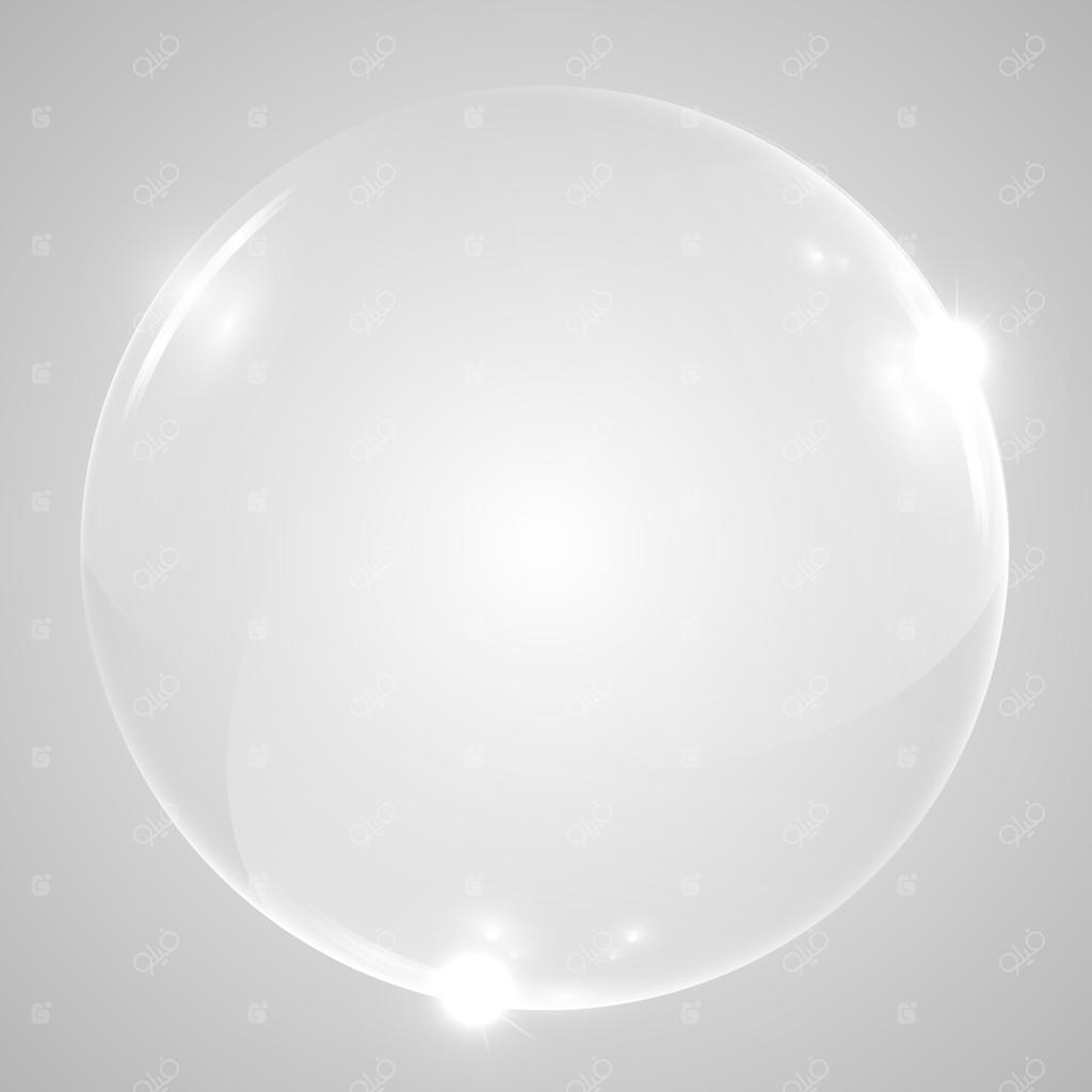 کره شیشه‌ای شفاف و درخشان، تصویر وکتور