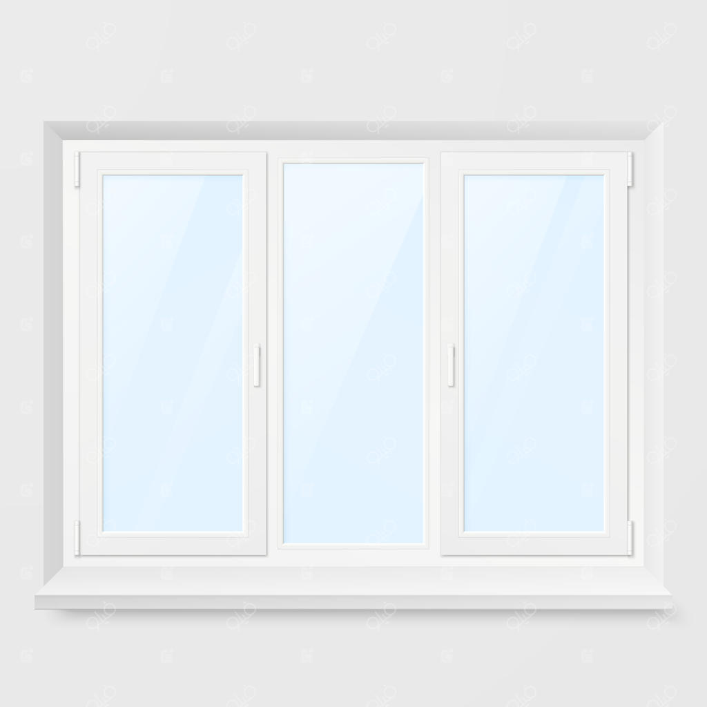 پنجره پلاستیکی سفید دفتر کار