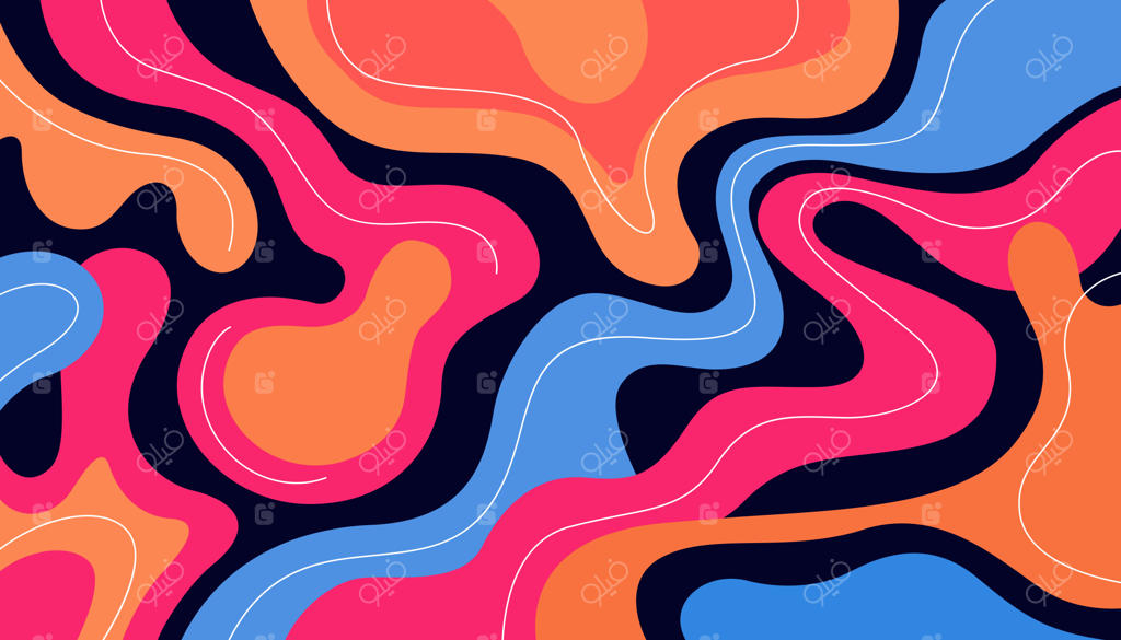 وکتور طرح مفهومی پس‌زمینه انتزاعی با اشکال پویا و رنگارنگ