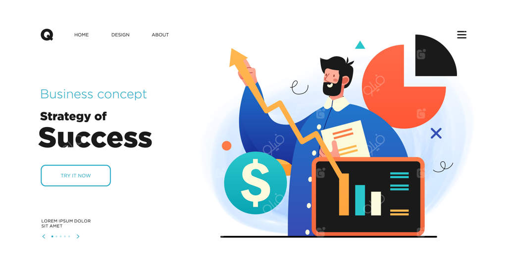 طرح‌های قالب صفحه فرود وب‌سایت رهبری کسب‌وکار