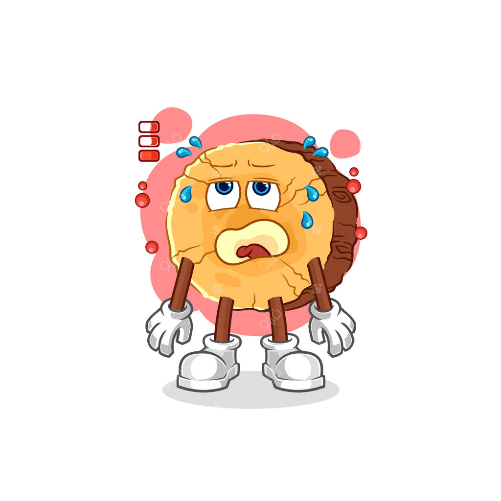 وکتور کارتونی ماسکوت کنده‌چوبی با شارژ کم باتری