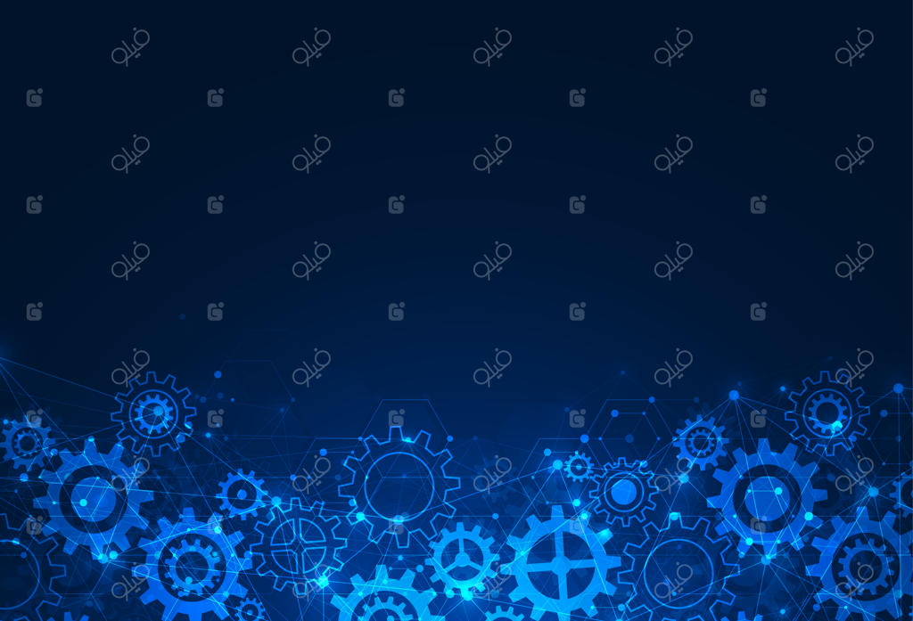 تصویرسازی وکتور پس‌زمینه انتزاعی مکانیزم چرخ‌دنده و فناوری ماشین