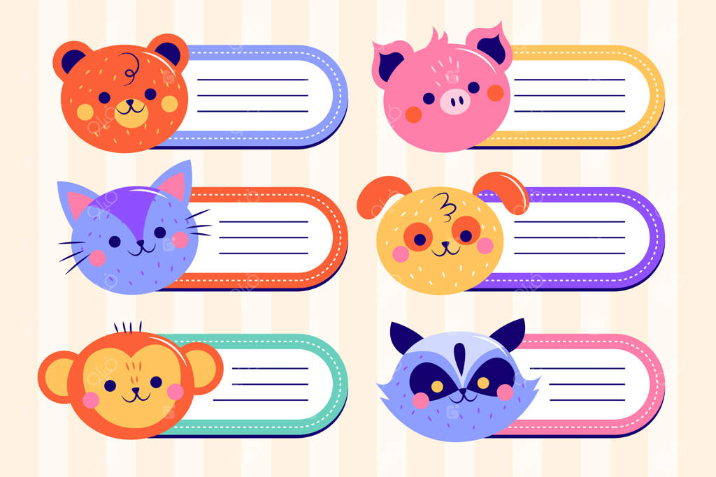 مجموعه برچسب دفترچه طراحی شده با دست