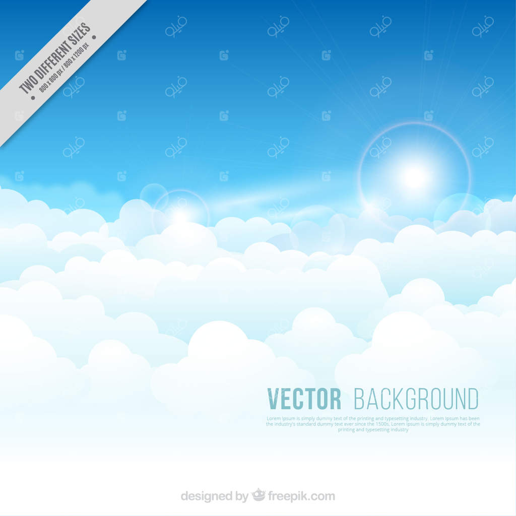 ابرها با پس‌زمینه‌ای از خورشید