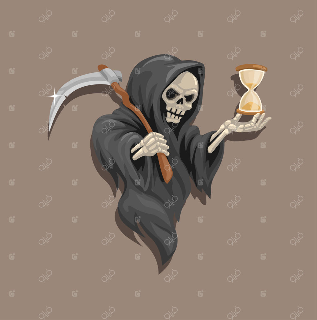 وکتور تصویرسازی کاراکتر کارتونی و مسکات فرشته مرگ