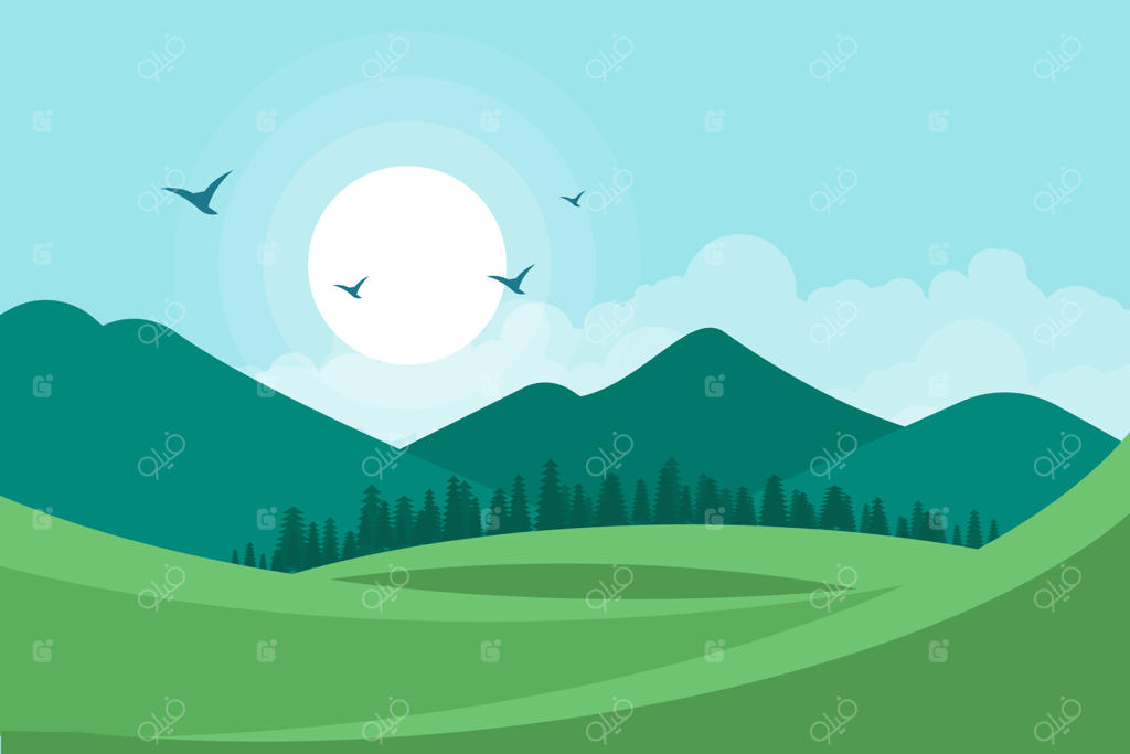 پس‌زمینه تصویرسازی وکتور منظره