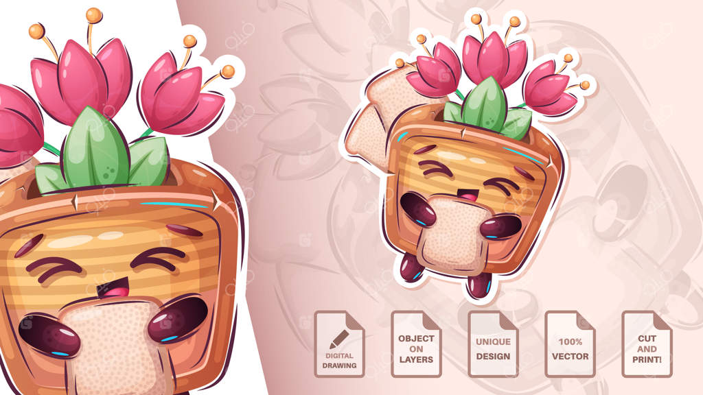 استیکر شخصیت کارتونی نان‌توستر بامزه