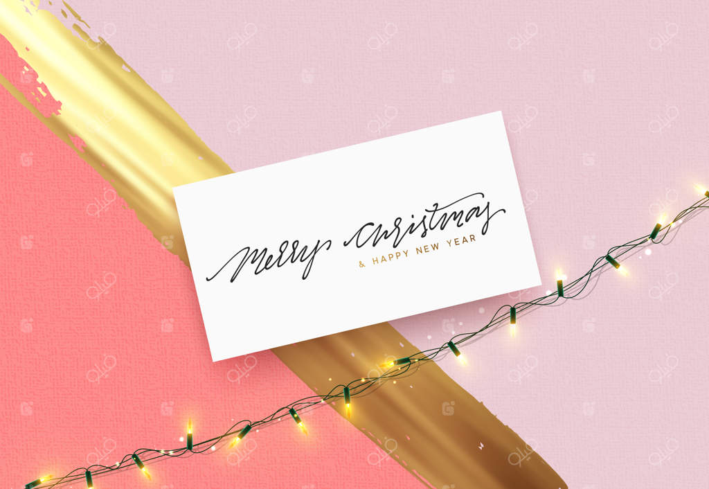 کارت تبریک کریسمس و سال نو مبارک. پس‌زمینه تعطیلات کریسمس، تصویر وکتور