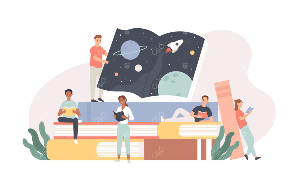 کتاب‌خوان‌ها: شخصیت‌های کوچک و عاشق مطالعه روی کتاب‌های بزرگ نشسته یا دراز کشیده‌اند و به خواندن و یادگیری مشغولند.  عاشقان ادبیات، مطالعه و یادگیری.