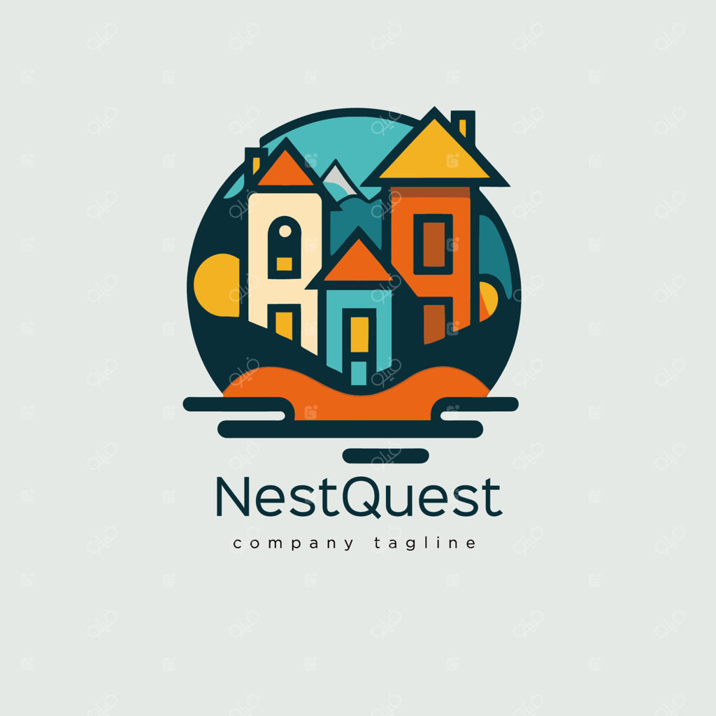 الگوی لوگوی املاک و مستغلات: طراحی لوگوی مدرن خانه به صورت وکتور