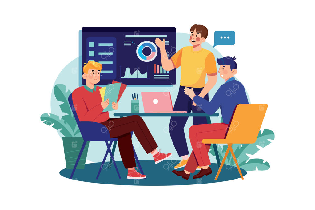 ارائه طرح تجاری توسط کارمند مرد