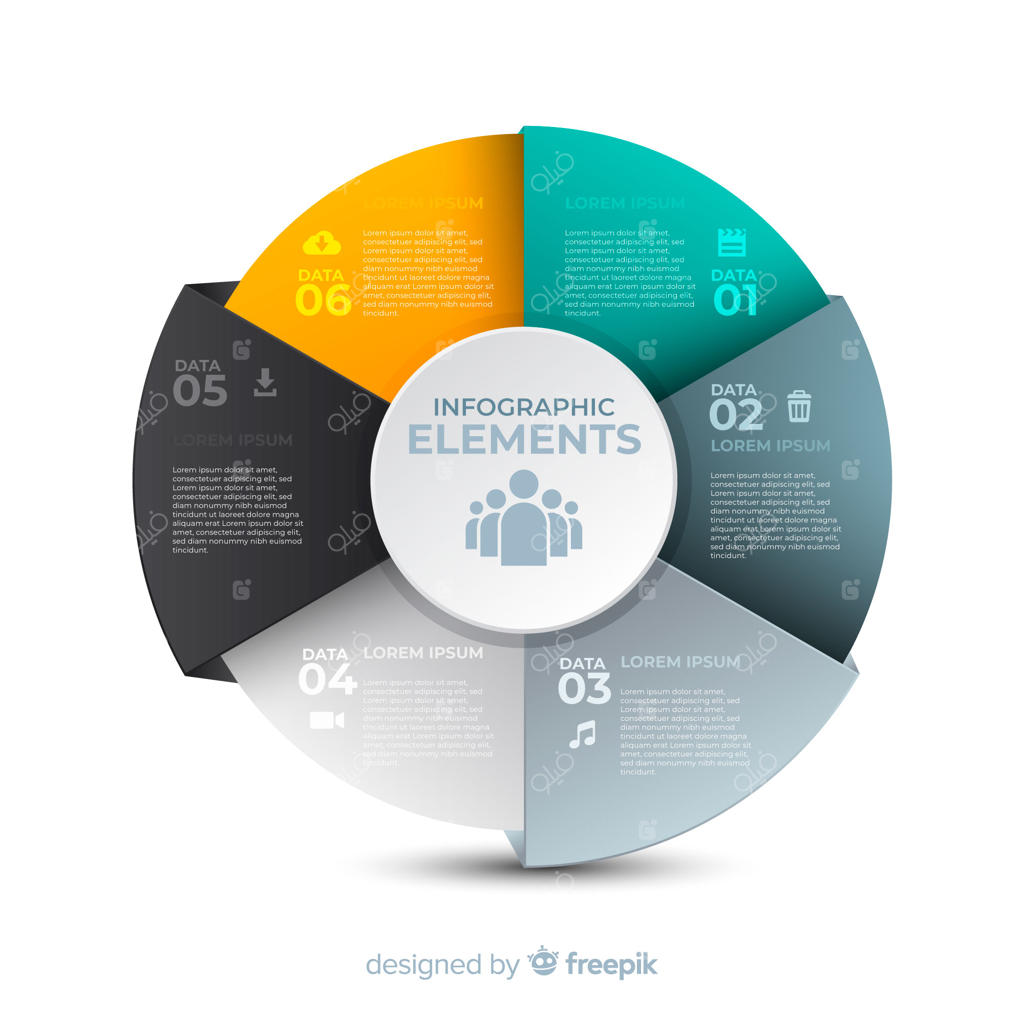 اینفوگرافیک مسطح با افکت گرادیانت