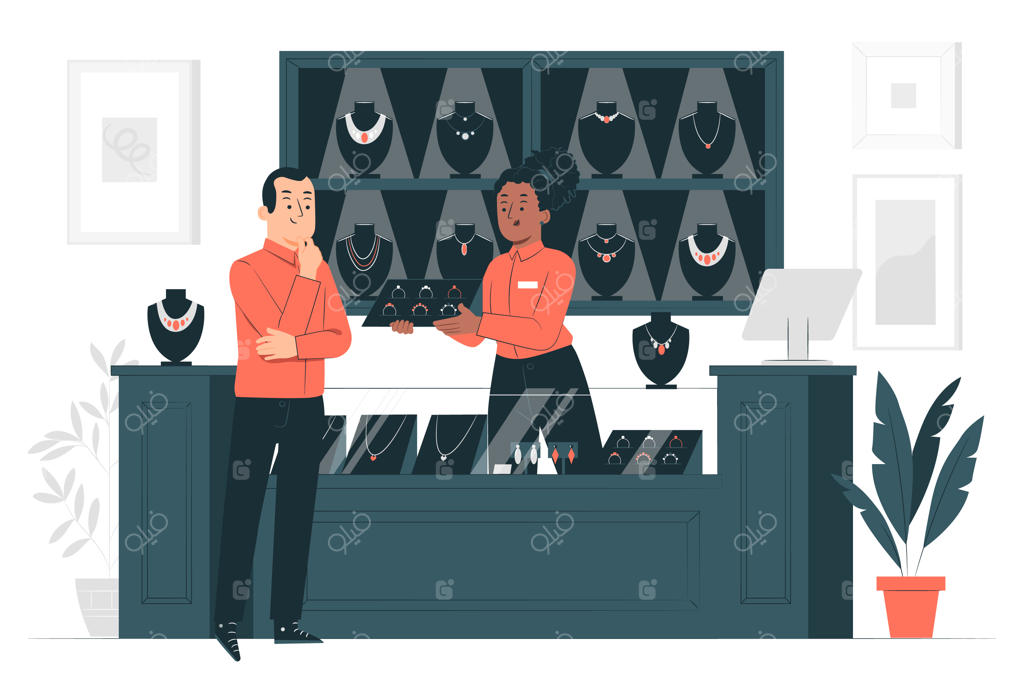 تصویرسازی مفهومی فروشگاه جواهرات