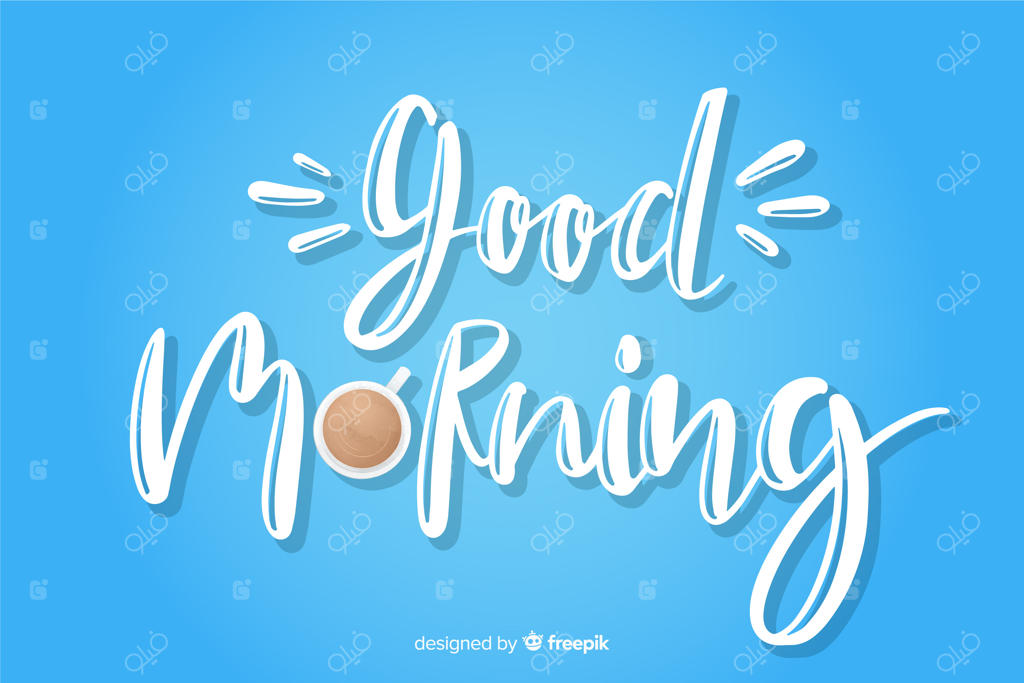 پس‌زمینه‌ای خلاقانه با نوشته "صبح بخیر"