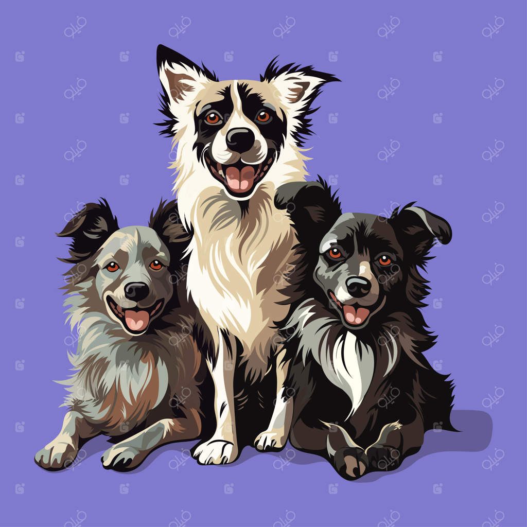 نشستن سگ - وکتور گرافیکی