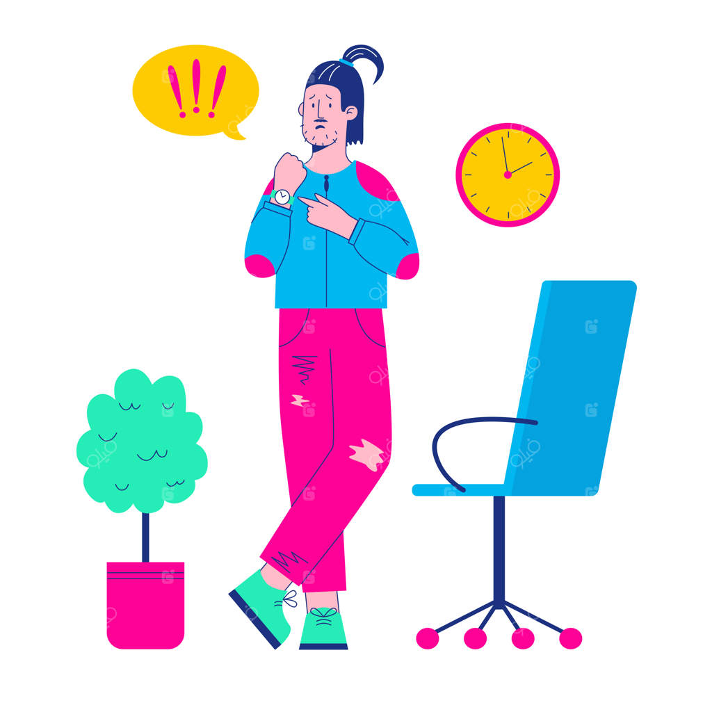 تاجر نگران زمان