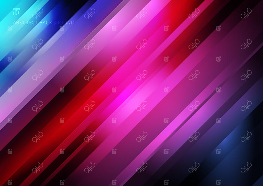 الگوی انتزاعی خطوط مورب و هندسی بر روی پس‌زمینه‌های رنگی و فناوری.