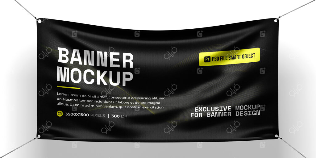 موکاپ واقع‌گرایانه بنر فضای باز