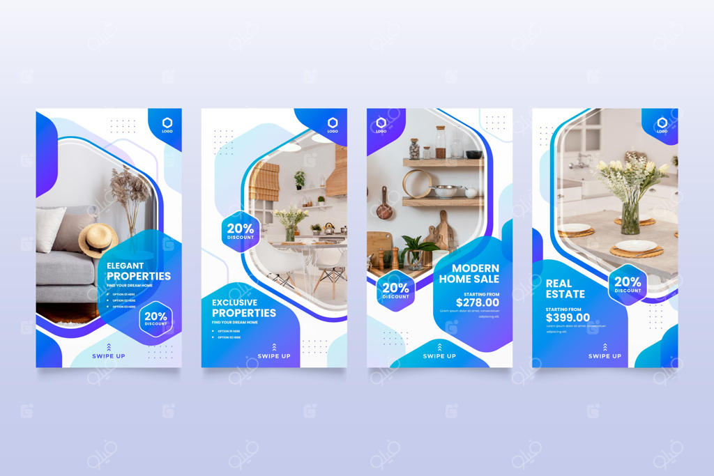 پک استوری اینستاگرام املاک با طراحی گرادینت