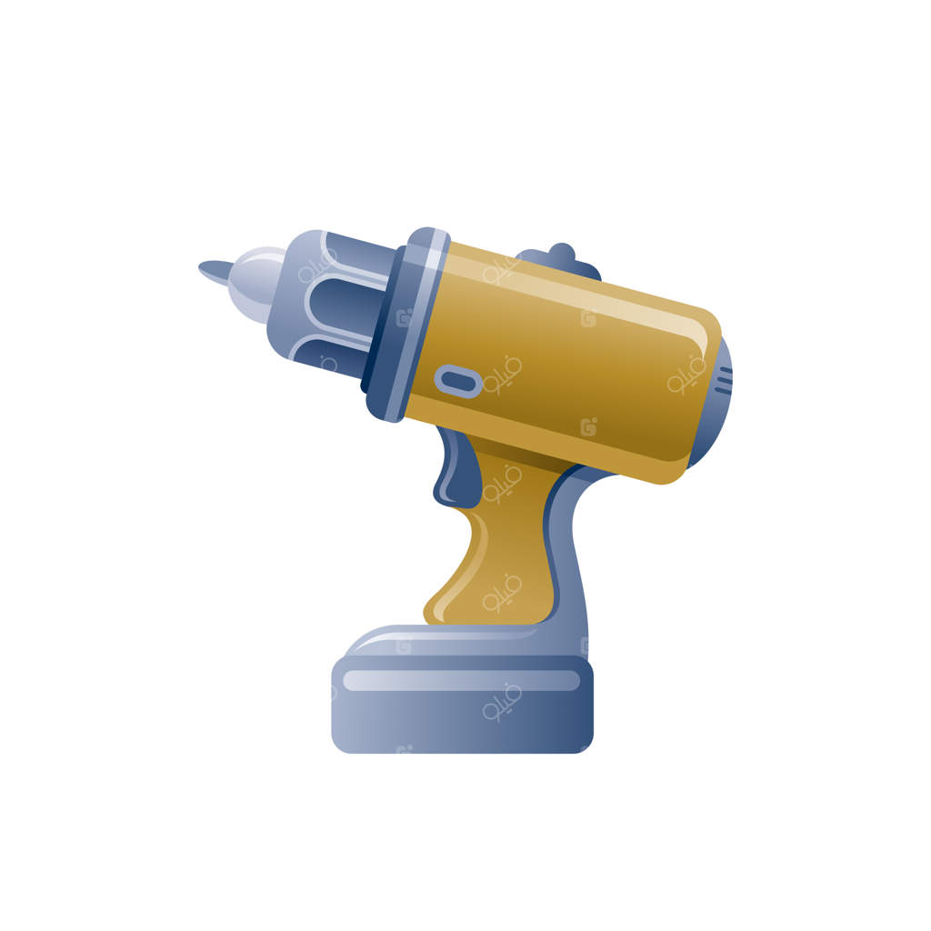 آیکون سه‌بعدی کارتون دریل - ابزار تعمیرات واقعی: دریل مدرن خانگی و پیچ‌گوشتی برقی (وکتور)