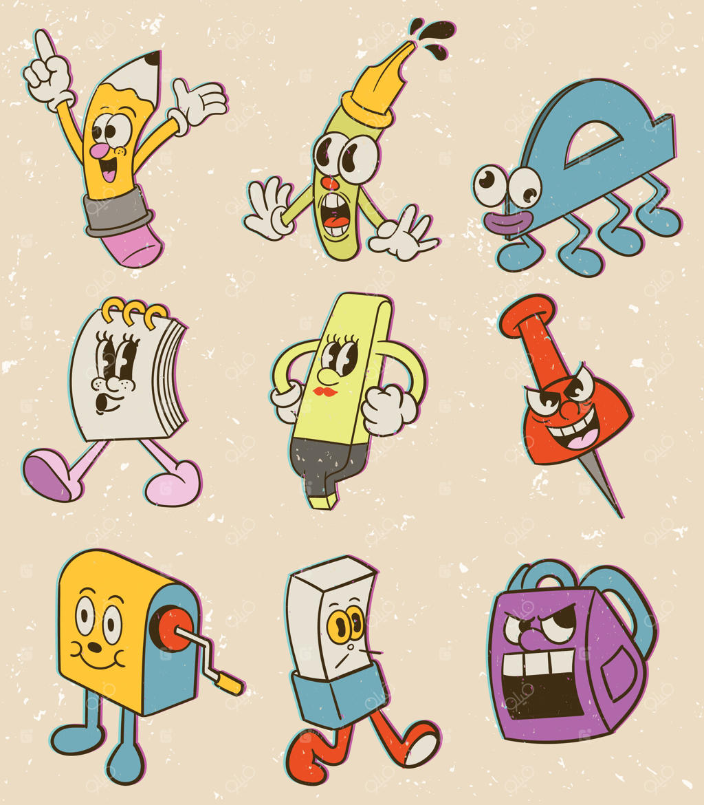 لوازم التحریر کارتونی جذاب برای کودکان - پرو وکتور