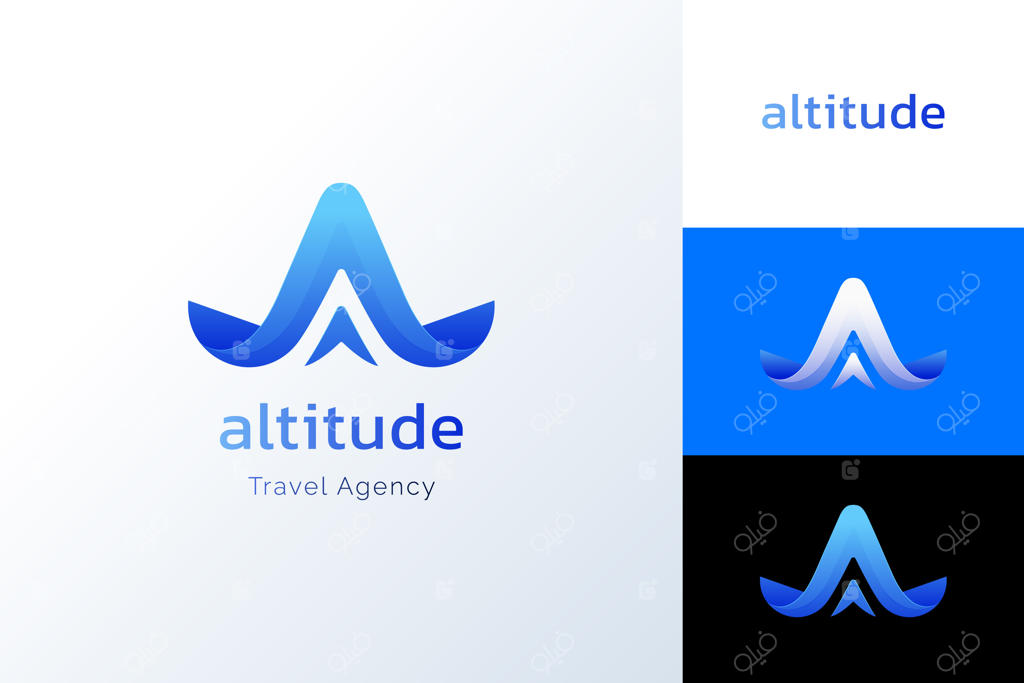 طراحی لوگوی مسافرت با گرادیان رنگی