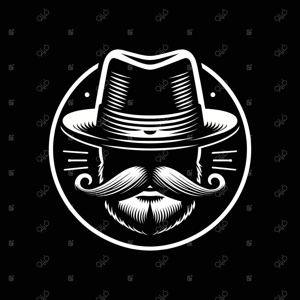 لوگوی سبیل و کلاه برای آرایشگاه