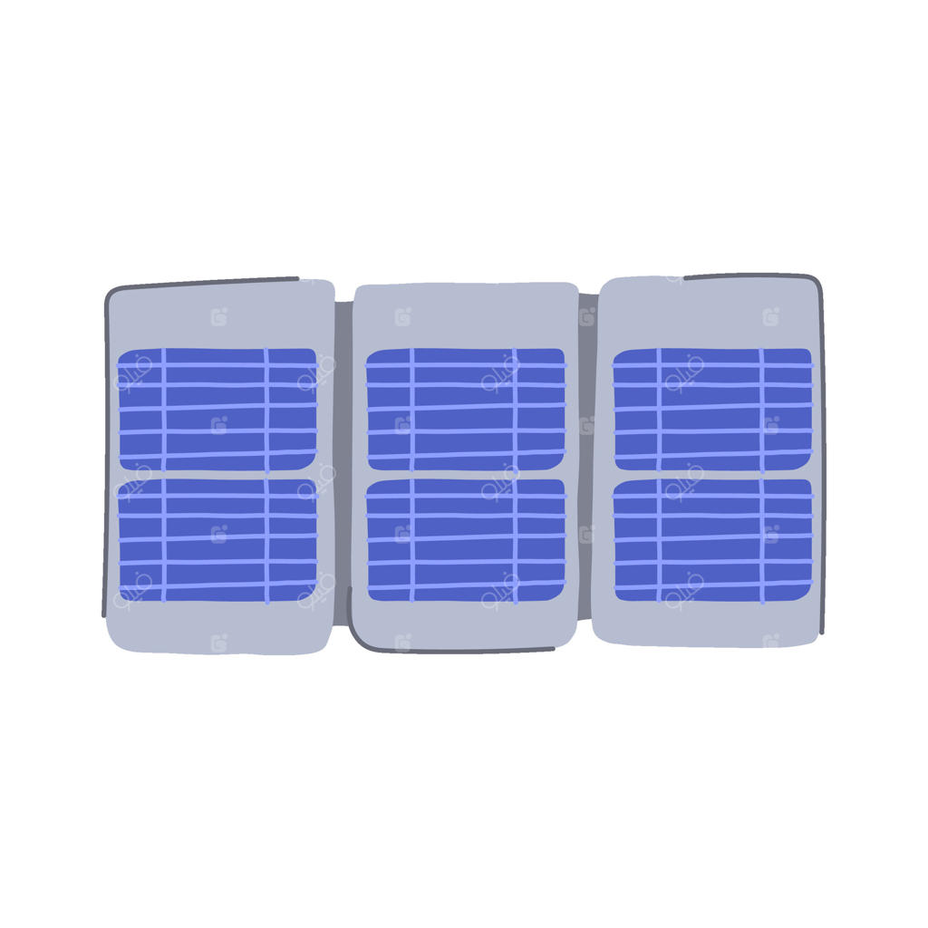تصویر کارتونی صرفه‌جویی با پانل‌های خورشیدی
