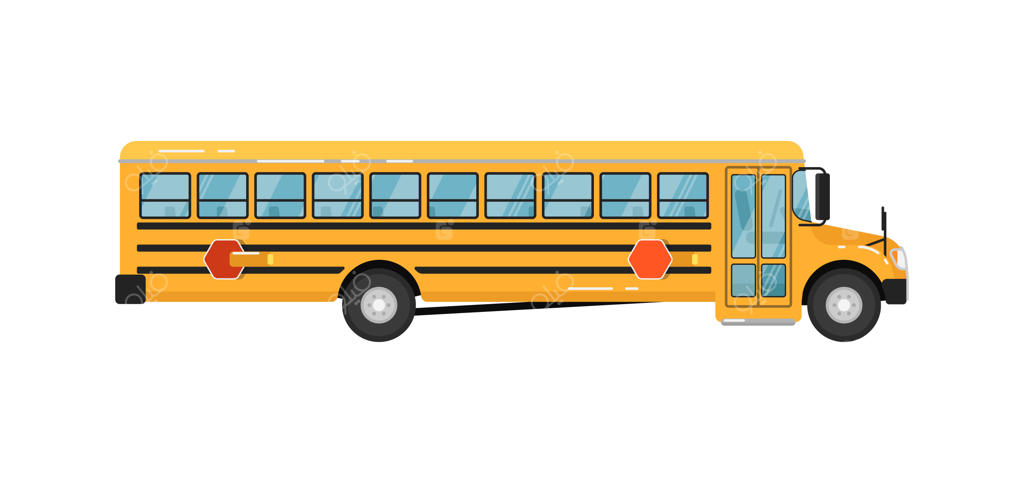 تصویر ایزوله اتوبوس مدرسه زرد
