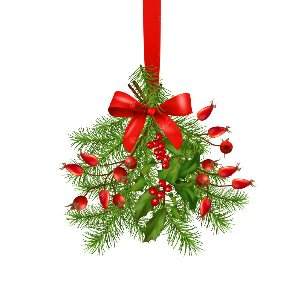 آویزهای تزئینی کریسمس و سال نو با شاخه‌های درخت کاج