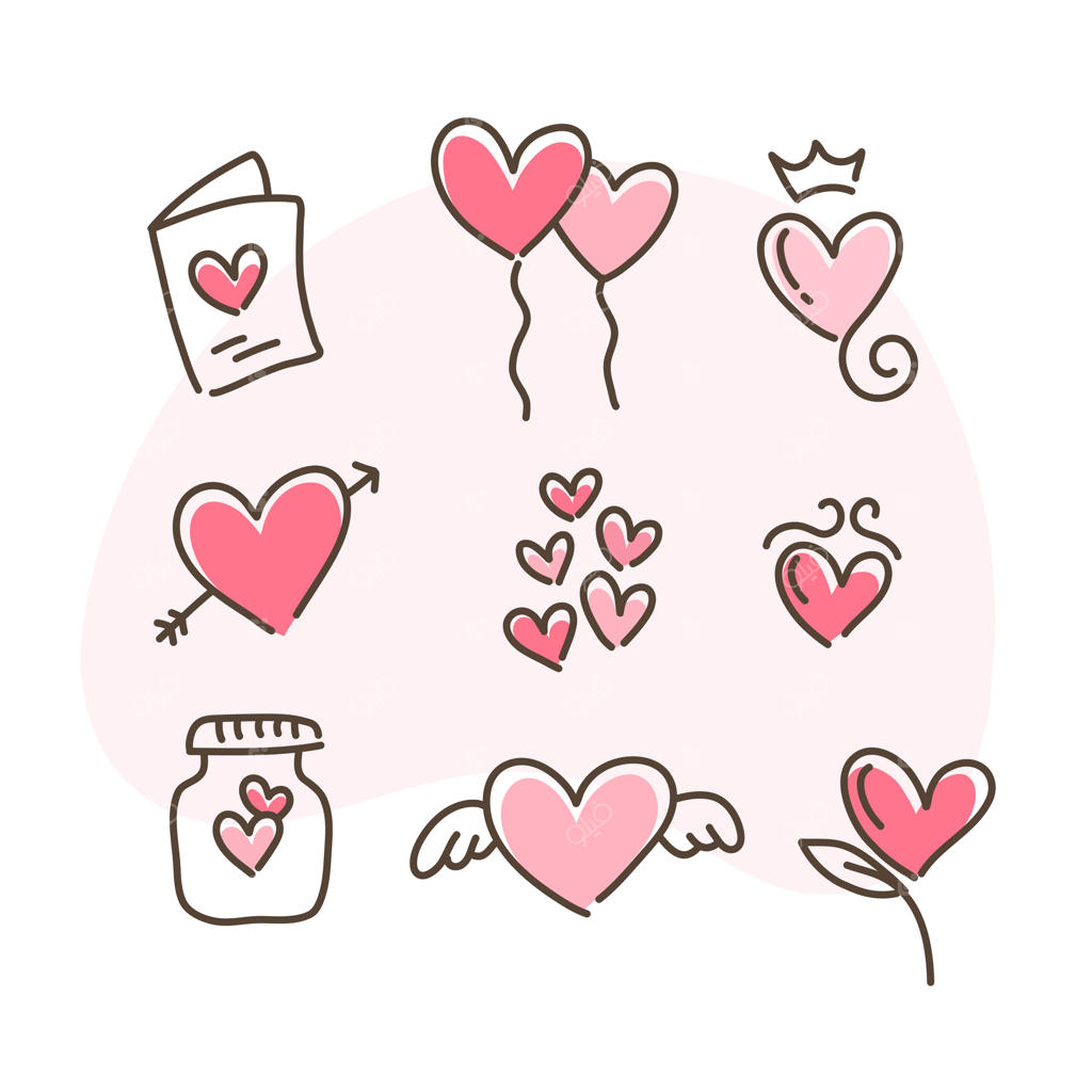 طرح شیرین و بامزه قلب‌های ولنتاین، آب‌نبات و گل‌های عاشقانه