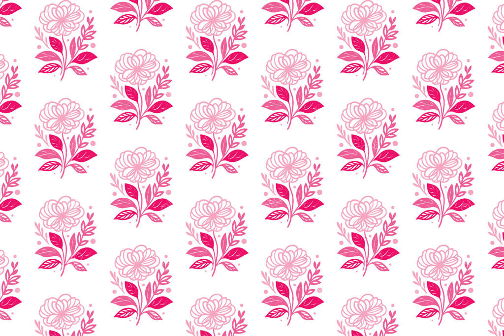 پترن گل های باغ فصلی با طراحی خطی و ساقه‌های تزئینی برای پارچه و مدرن‌سازی دکوراسیون منزل