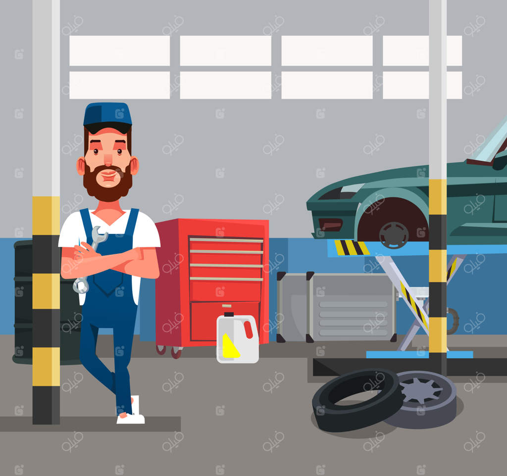 مکانیک خودرو با آچار در دست: خدمات تعمیر و عیب یابی خودرو در تعمیرگاه