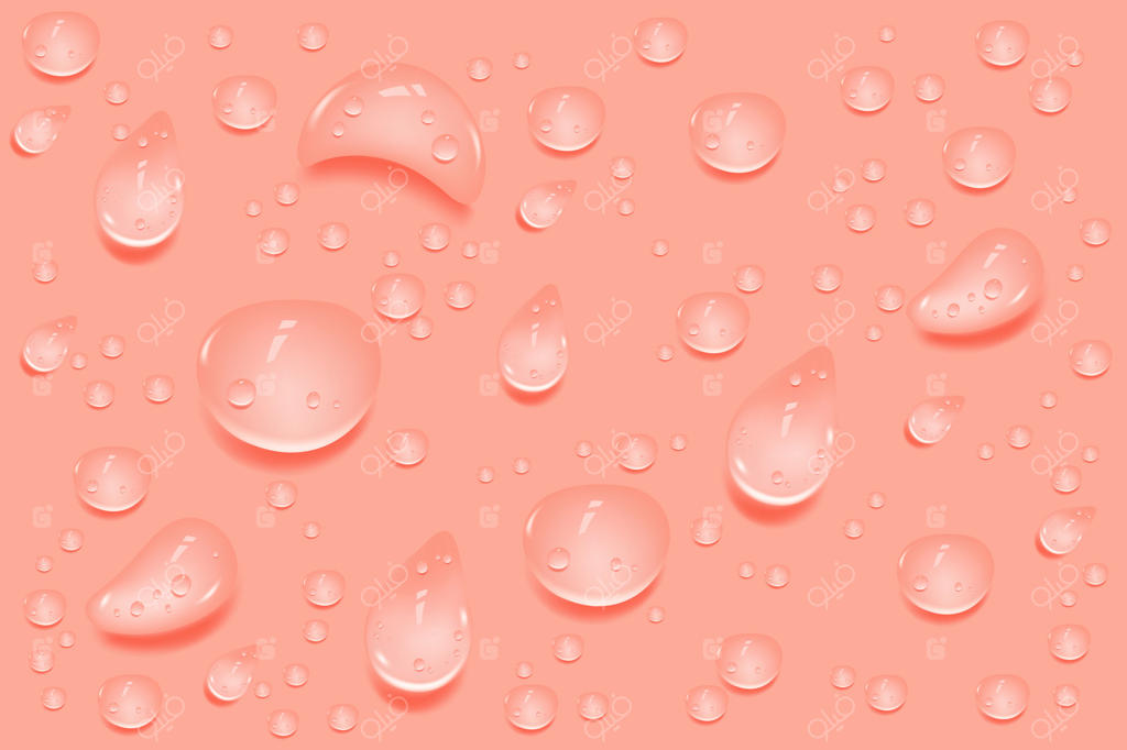 قطرات خیس و صورتی ژل یا کلاژن، لکه‌های پخش‌شده سرم آرایشی یا آب، نمونه بافت گرد لوسیون یا ژله مراقبت از پوست، پس‌زمینه زیبایی با قطرات روغن.