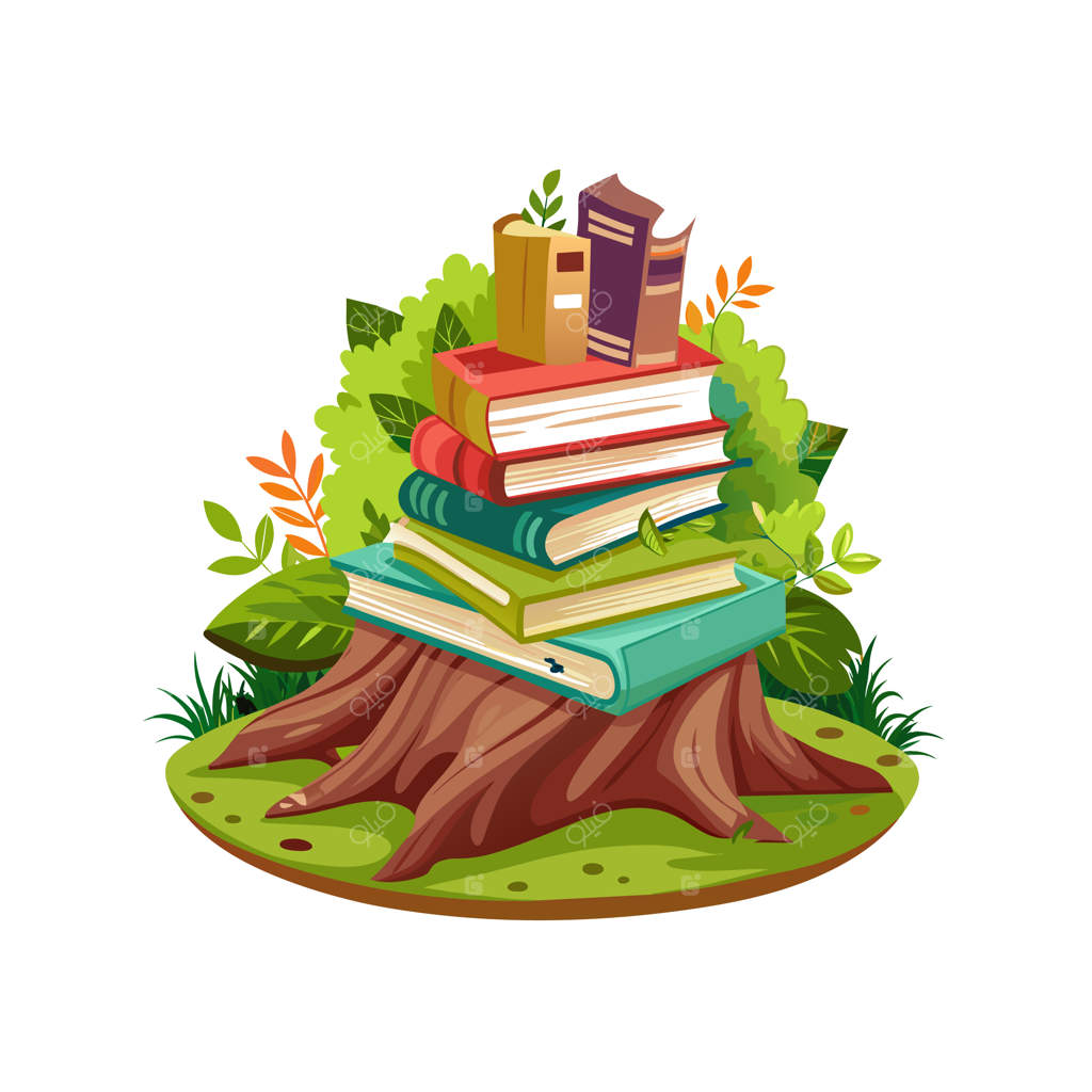 مفهوم تصویرسازی وکتوری از انبوه کتاب‌ها