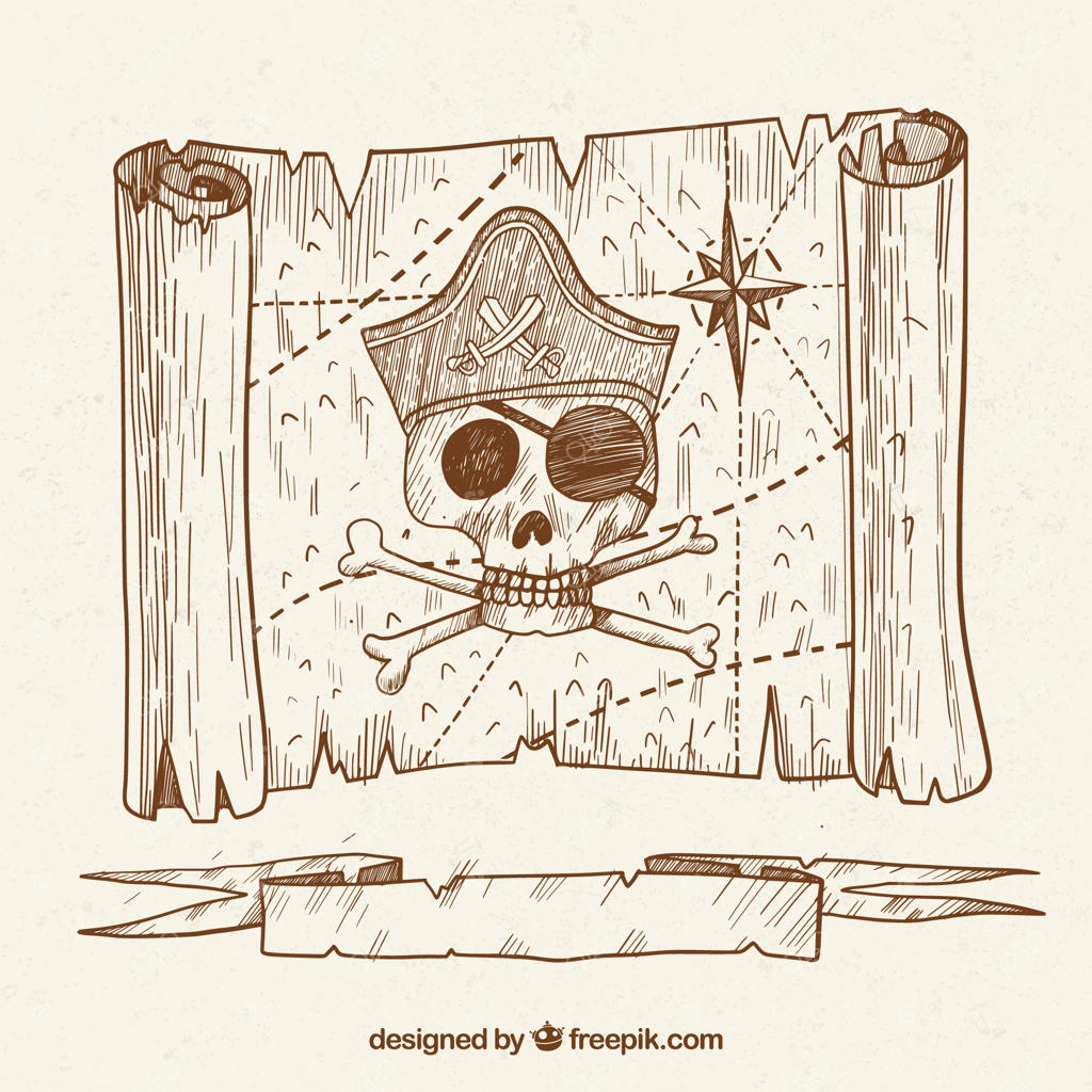 پس‌زمینه نقشه گنج قدیمی و دست‌ساز