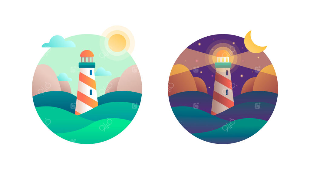 فانوس دریایی در اقیانوس: روز و شب، ماه و خورشید