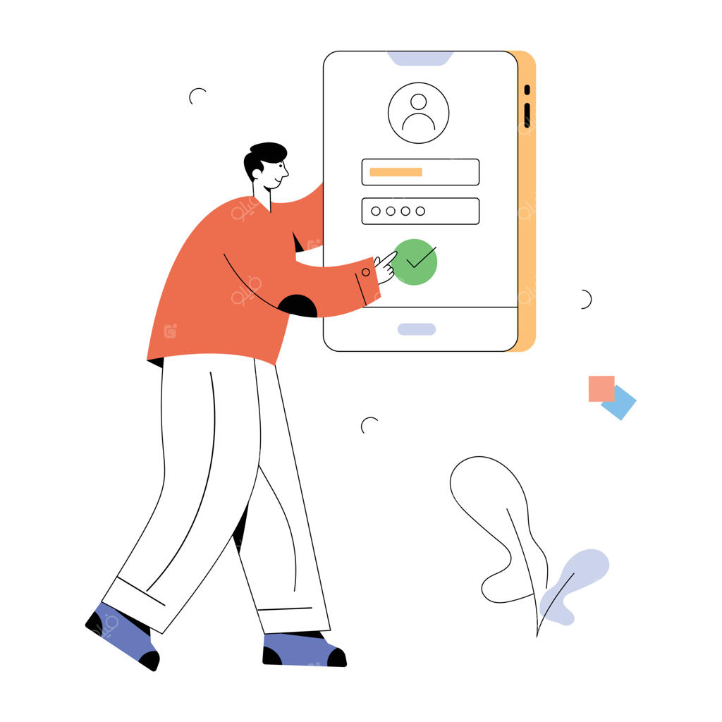 تصویرسازی تخت و قابل ویرایش ورود با موبایل