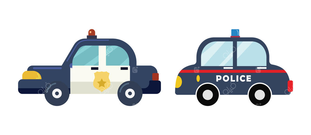 طرح فلت و کارتونی ماشین پلیس