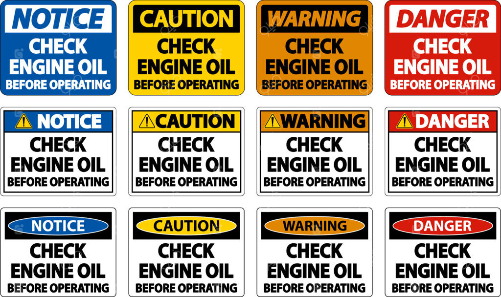 برچسب «بررسی روغن پیش از راه‌اندازی» در پس‌زمینه سفید