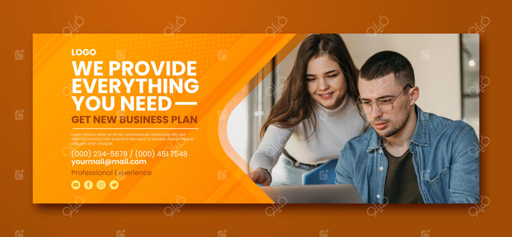 پترن بنر تجاری با گرادیان رنگی