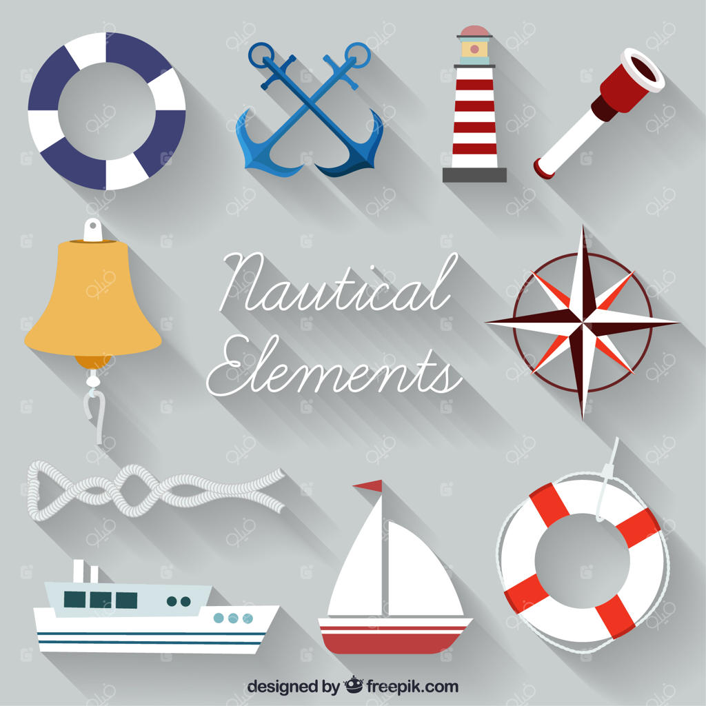 مجموعه‌ای از عناصر قایقرانی