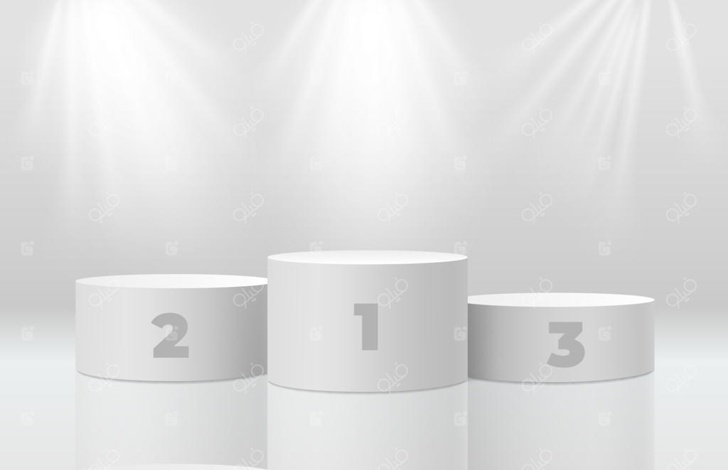 طرح سه‌بعدی سکوی برندگان مسابقات ورزشی