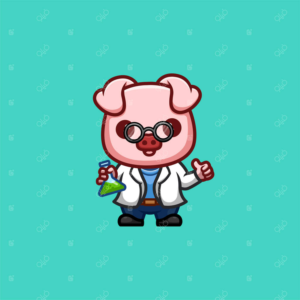 لوگوی کارتونی بامزه و خلاقانه میمون دانشمند