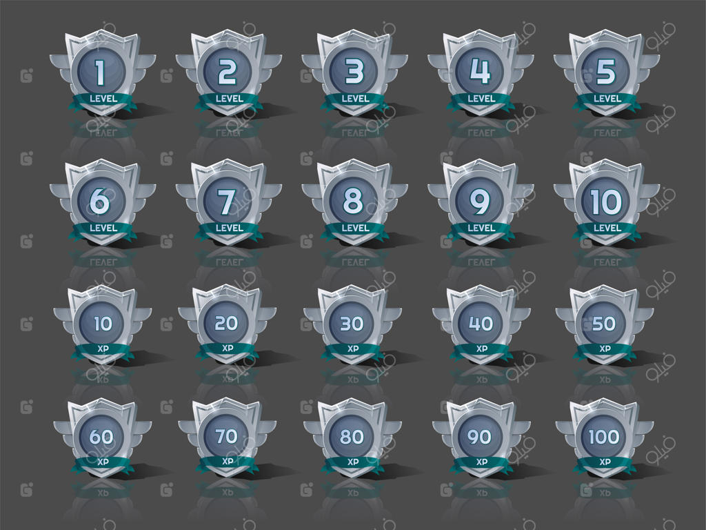 نشان‌های سنگی با سطح و تجربه برای بازی