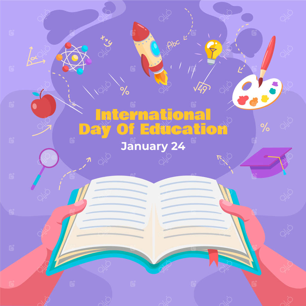 تصویرسازی ساده برای روز جهانی آموزش