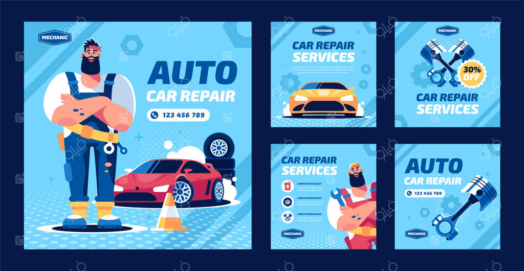 قالب‌های پست اینستاگرام مکانیک واقعی